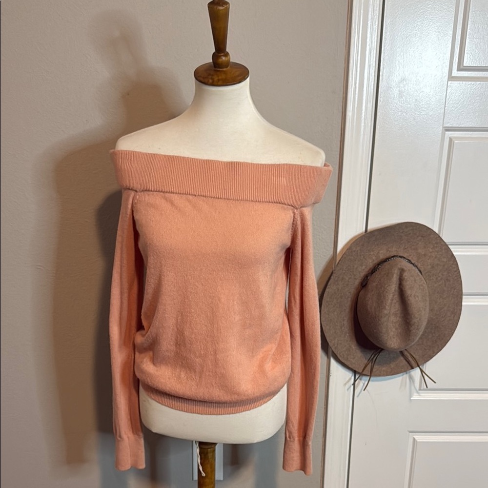 JustFab Off-Shoulder Pink Sweater Ladies Medium
